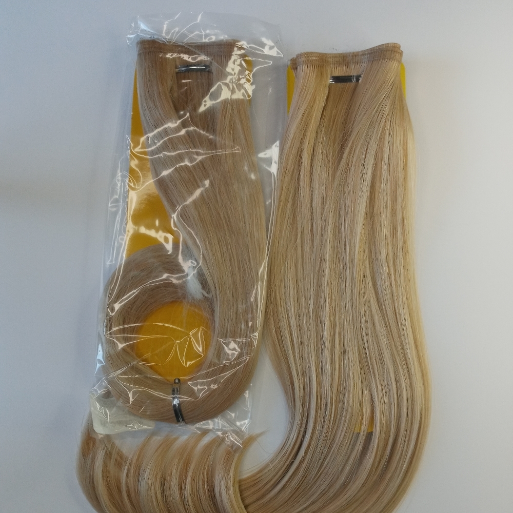 New 16" (light Golden Blonde) halo hair extensions -2piece Get length & Fullness
